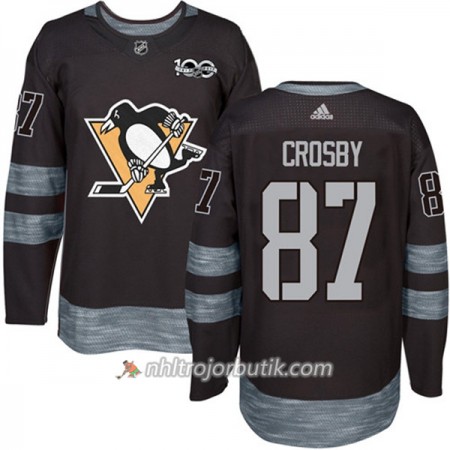 Män Ishockey Pittsburgh Penguins Tröja Sidney Crosby 87 1917-2017 100th Anniversary Adidas Svart Authentic